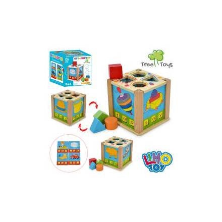 Дерев'яна іграшка Сортер MD 1853 (30шт) сортер, 4 фігури, в кор-ці, 12,5-12,5-12см - 1