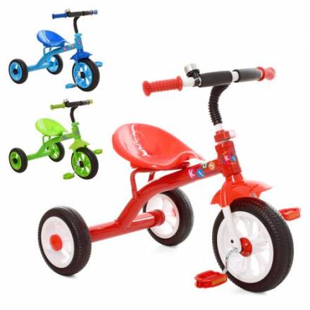 Велосипед M 3252 (3шт) 3колеса,колесаEVA,д72-ш47-в65см,3цвета(голубой,красный,зеленый), - 1