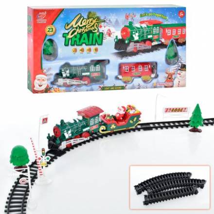 Залізниця JHX6636-37 локомотив, вагон 1шт, фігурки, звук, світло, 2 види, на бат-ці, в кор-ці - 1