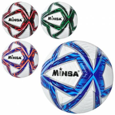 М'яч футбольний MS 3562 (30шт) розмiр 5, TPE, 400-420г, ламiнов, 4кольори, в кульку - 1