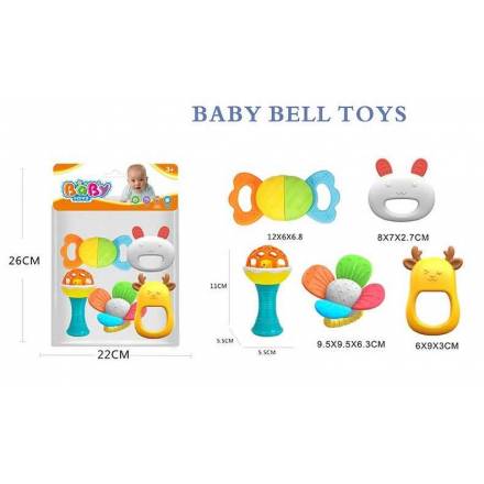 Набір брязкалець 508-155 (144/2) 5 штук, прорізувач, в пакеті - 1