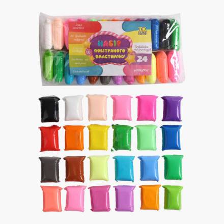 Повітряний пластилін C 73370 (100) "TK Group", ЦІНА ЗА 24 ШТУКИ В УПАКОВЦІ, стеки, в пакеті - 1
