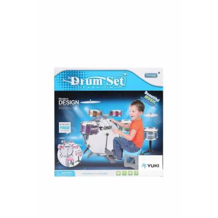 Барабанна установка L 552 (12) стільчик, 4 барабани, 1 барабан із педаллю, 2 палички, 1 металевий ди - 1