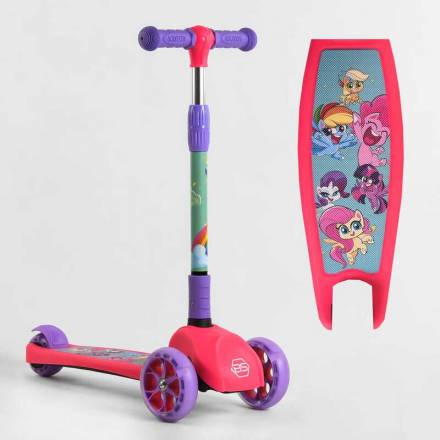 Самокат трехколесный 68055 Best Scooter (1) СВЕТ КОЛЕС И ДИСКОВ, складной руль, передние колёса PU 1 - 1