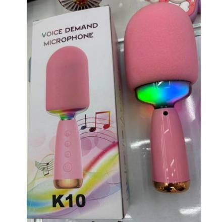 Мікрофон K10 (20шт) 22см, акум, світло, Bluetooth, мікс кольорів, в кор-ці, 10-23,5-9см - 1