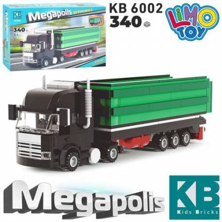 Конструктор KB 6002 (12шт) машина з причепом, 340дет, в кор-ці 40,5-25-9см - 1