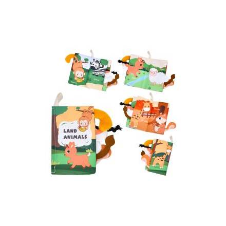 Книжка  QBX181A (75шт) 14-8-1,5см, підвіска, тварини, шуршить, слова англ., у пакеті, 16,5-21-1,5см - 1