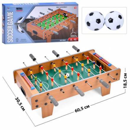 Футбол 2884 (9шт) дерев'яний, на ніжках, на штангах, 60,5-30,5-18,5см, поле 50-29см, 2 м'яча, шкала - 1