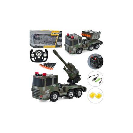 Машина 128A-28-29 (6шт) р/к, акум, 28см, 1:14,св,оберт.360`, 6х6, USBзарядне, військова, 30см, 2види - 1