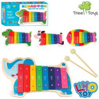 Дерев'яна іграшка Ксилофон MD 1854 (24шт) 29см, тварина, 8 тонів, 2 палички, 4 види, 30-18-4,5см