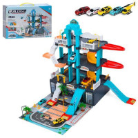 Гараж A247 (9шт)  64-75-в57см, 3 поверхи, ліфт(механічний), машинка 7см 4шт, вертоліт, дорожні знаки