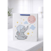 Пакет подарунковий середній квадрат 23х23 W1D-119 слоненя