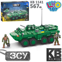 Конструктор KB 1141 (16шт) військовий, бронетранспортер, БТР-80, фігурки, 567дет, в кор-ці, 32-22-6с