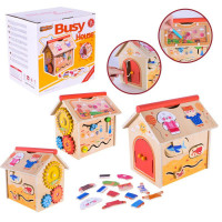 Дерев'яна іграшка арт. WD15406 (18шт) бізіборд у коробці 21*17,5*21см