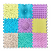 Масажний килимок Ортек Мікс Пазли 9 елементів Пастель, 13115