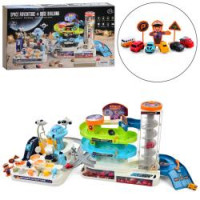 Гараж T915A (8шт) космічна база, ліфт, музика, світло, рухливі деталі, машинки, на бат-ці, в кор-ці,