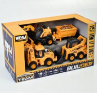 Будтехніка WD132 (4шт) інерція, набір 3шт (від 20см), 1:16, звук, світло, рухливі деталі, на бат(таб