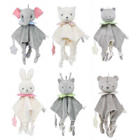 Брязкальце-комфортер C 75317 (300) текстильне, гумовий прорізувач, дзвінкий елемент, петелька для пі