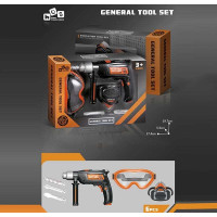 Набір інструментів 778-5 (60/2) 6 елементів, дриль, на батарейках, реверс, насадки, болти, окуляри,