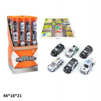 Набір модельок XG25-11 поліція 5шт.в тубі з килимком метал.інерц.12шт.в кор.46*16*21 /10/120/