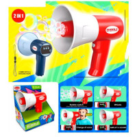 Мильна Гра 44324H (24шт) мегафон-мікрофон, 20см, звук, запаска 8-3см, 2 кольори, на бат-ці, в кор-ці