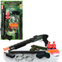 Набор полиции M 0259 U/R (48шт) ружьё, очки, пистолет, дубинка, наручники, на листе, 31-54см