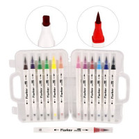 Набір маркерів двосторонніх (маркер/пензлик) "BobDog" 12кол WW01135ST