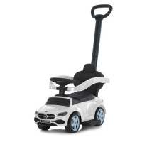 Каталка-толокар 668L-1 (1шт) 2в1 (батьк.ручка), звук, підставка для ніг, шкіра, бат., білий
