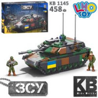 Конструктор KB 1145 (24шт) військовий, танк, Leopard 2A5, 458дет, в кор-ці, 32-22-6см