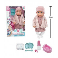 Пупс BL 251 D (12) висота 45 см, п'є з пляшечки, ходить на горщик, заплющує очі, знімний одяг, аксес
