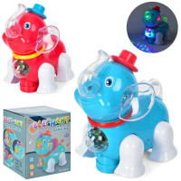 Музична іграшка 168A-12 (24шт) 20см, слоник, музика, світло, їздить, 2 кольори, в кор-ці, 20-17,5-13
