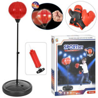 Боксерський набір MR 1508 (12шт) на стійці (70см/105см), груша 20-25см, 2 рукавички, світло, насос,н