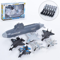 Набір з транспортом T074C (18шт) морський флот, під.лодка, літаки (6шт), в кор-ці, 41,5-28-7см