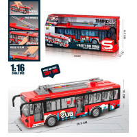 Автобус JS121 (18шт) інерція, тролейбус 28см, 1:16, звідчиняються двері, вук, світло, гумові колеса,