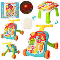 Каталка-ходунки M 5473 AB (6шт) 2в1-столик,пианино,муз,зв,св, телефон,2цв,бат,в кор-ке, 48-42-13,5см