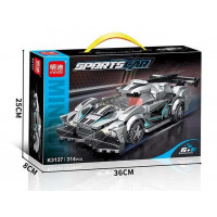 Конструктор K 3137 (36) “Автомобіль”, 314 деталей, гумові шини, рухомі елементи, в коробці