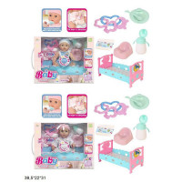 Пупс 35см NEW253E/F інтер-ний з ліжечком та аксес.горщик.муз.2в.кор.39,5*22*31 /12/