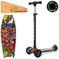 Самокат JR 3-060-22-WP6 (1шт) MAXIсталь+пласт.,3колПУ,пер120-40мм-світло,кермо70-89см,підніж.40-13,5