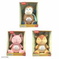 Нічник D1031/1032/1037 мавпочка/зайченя/оленятко м'як.батар.муз.проектор.3в.кор.31,5*17,5*25 /36/