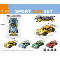 Машинка 259 D (360/2) 4 кольори, 1шт,  розмір: 16х8х4.5 см, інерція, гумові шини, в пакеті, ВИДАЄТЬС