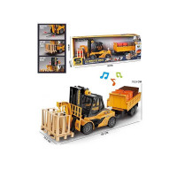 Спецтехніка JS 130 D (24) вилковий навантажувач із причепом, підсвічування, звукові ефекти, інерція,