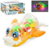 Музична іграшка 998-6 (24шт) качка, шестерні, муз, світло, їздить, на бат-ці, в кор-ці, 25-12,5-15см