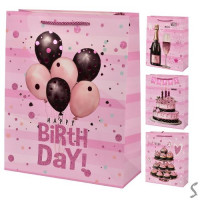 Пакет подарунковий паперовий L "Happy birthday" 30*41.5*12см