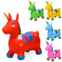 Стрибуни-конячки MS 3391-1 (15шт) єдиноріг, ПВХ, 1300г, 5 кольорів, у пакеті, 28-24-8см