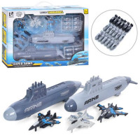 Набір з транспортом T074A (18шт) морський флот, під,лодка 2шт, літак 3шт, в кор-ці, 41,5-28-7см