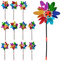 Вітрячок М 0801 (200шт) розмір маленький,квітка,діам.19,5см,паличка36см,фольга,мікс видів