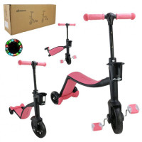 Самокат дитячий 3-х коліс арт. SC823 (1шт) 2В1- велобіг та самокат, колеса EVA,рожевий у короб.