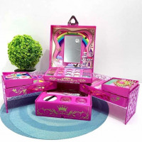 Косметика SR24021-3 (9шт) скринька/косметичка, тіні, помада, манікюрний набір, лаки, прикраси, в чем