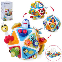 Гра 558 (6шт) багатогранник, 20-20-19см, бізікуб, бізібол, пазл, збери сам, звук, світло,шестерні, к