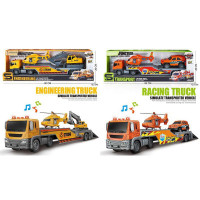 Трейлер JS203B-3D (9шт) інерція, 51см, 1:16, гумові колеса, звук, світло, транспорт, вертоліт, рухли